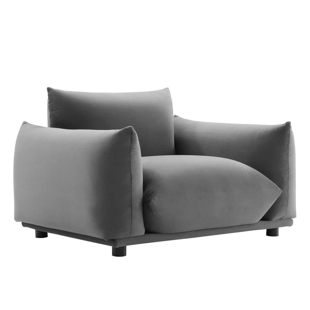 Copious Overstuffed Performance Velvet Armchair - Retro Glam & Stain-Resistant