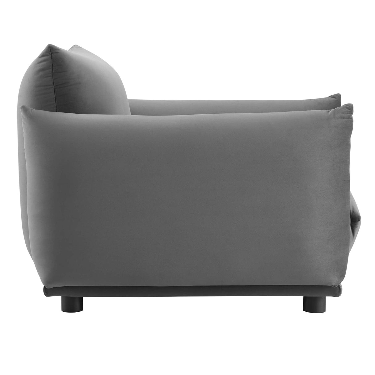 Copious Overstuffed Performance Velvet Armchair - Retro Glam & Stain-Resistant