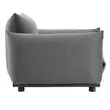 Copious Overstuffed Performance Velvet Armchair - Retro Glam & Stain-Resistant