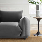 Copious Overstuffed Performance Velvet Armchair - Retro Glam & Stain-Resistant