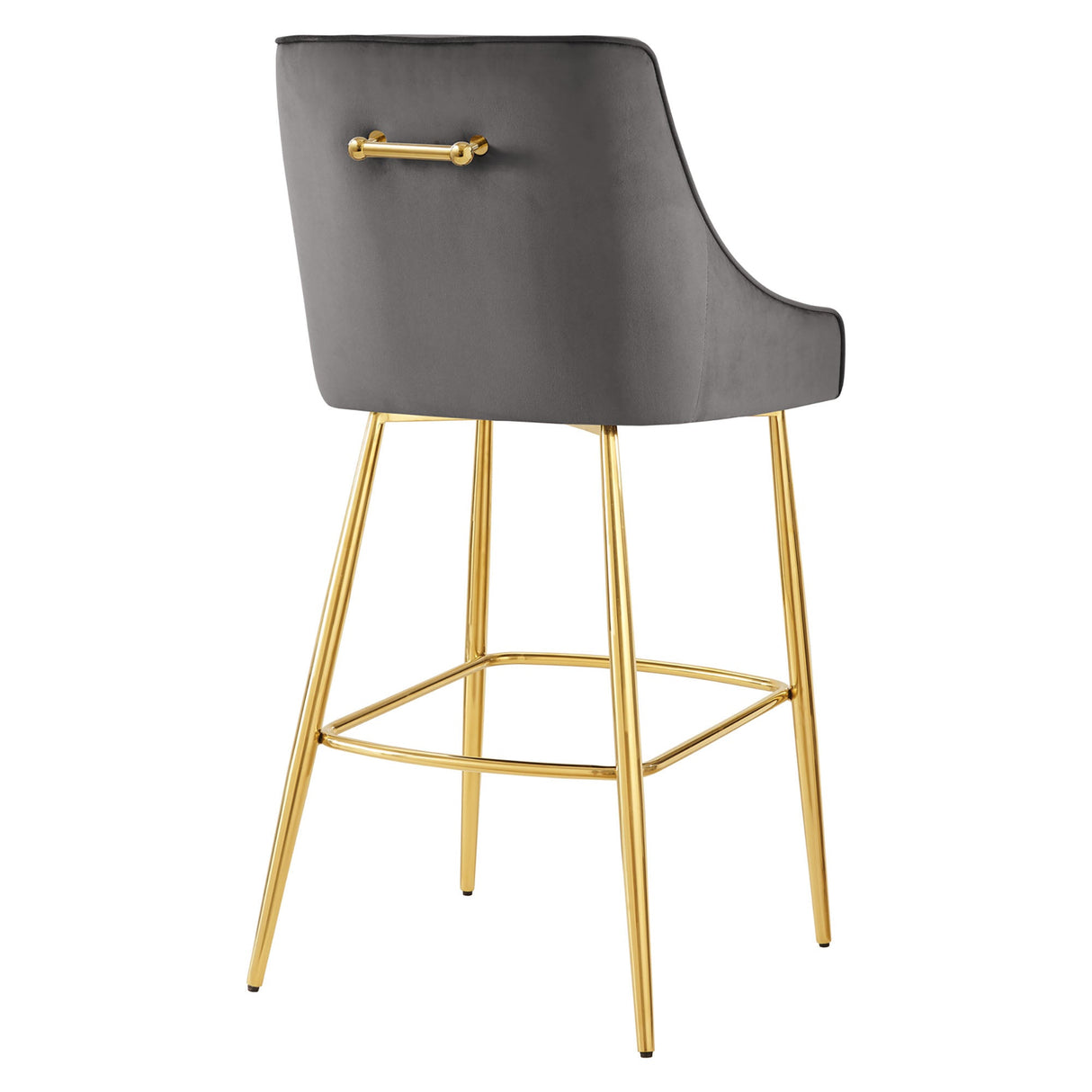 Discern Performance Velvet Bar Stool - Mid-Century Modern & Brushed Gold Accents