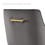 Discern Performance Velvet Bar Stool - Mid-Century Modern & Brushed Gold Accents