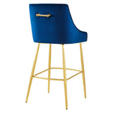 Discern Performance Velvet Bar Stool - Mid-Century Modern & Brushed Gold Accents