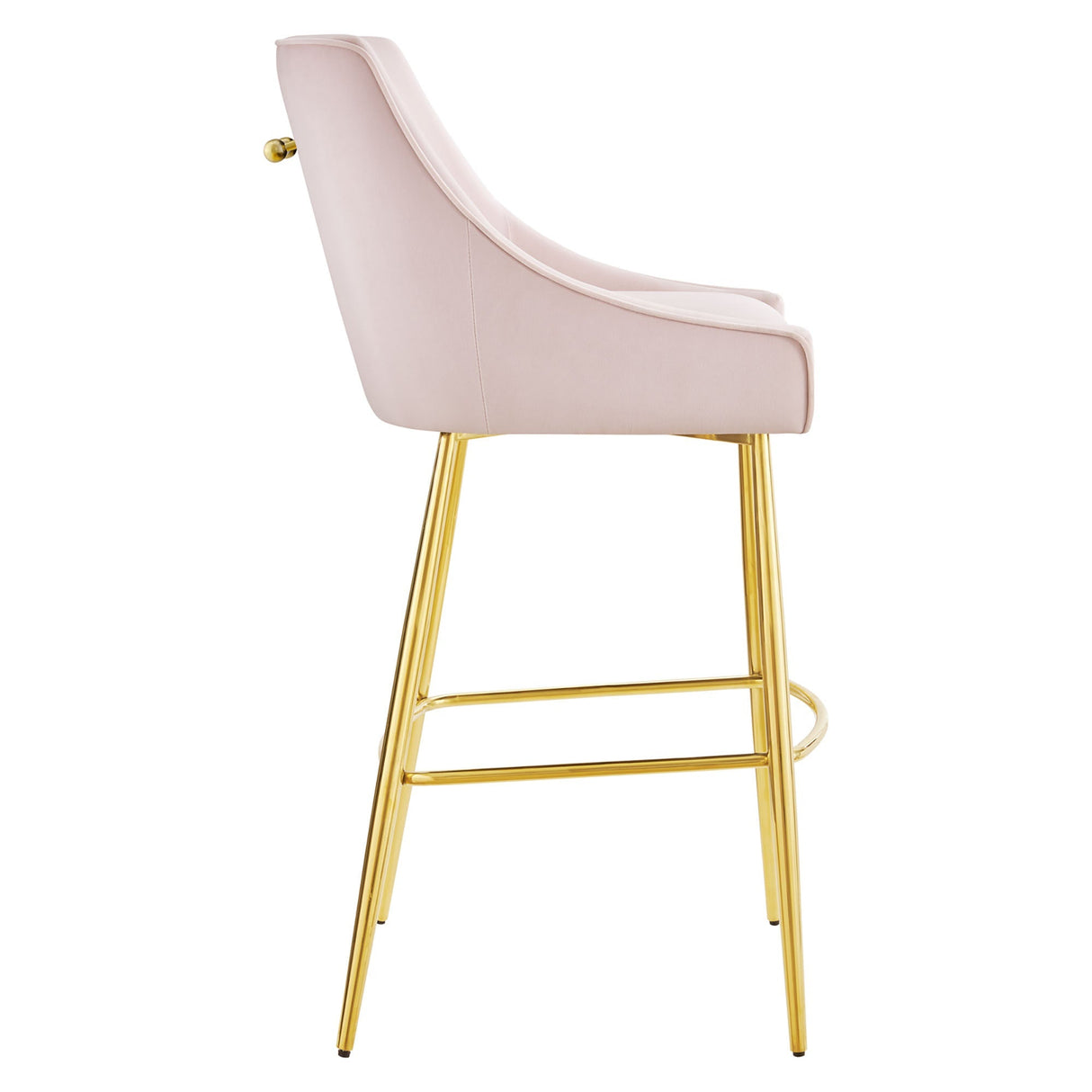 Discern Performance Velvet Bar Stool - Mid-Century Modern & Brushed Gold Accents