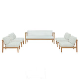 Bayport 5-Piece Outdoor Patio Teak Set - Modern Coastal & Weather-Resistant Solid Wood