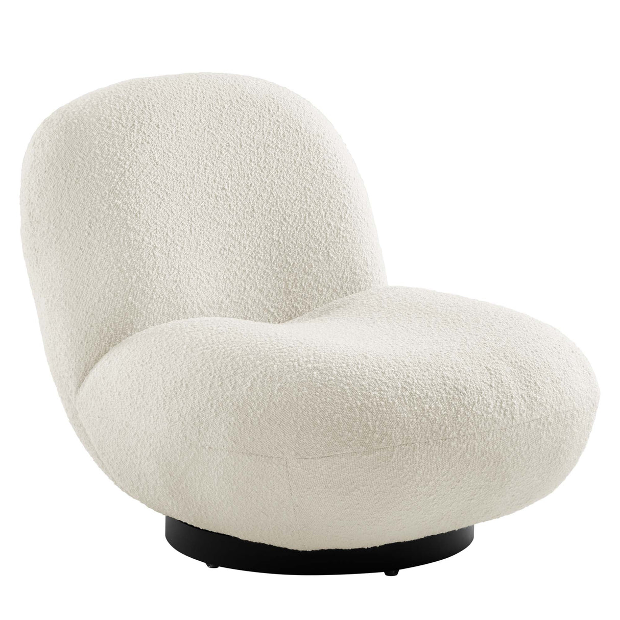 Kindred Boucle Upholstered Swivel Chair - Mid-Century Modern & 360-Degree Function