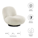Kindred Boucle Upholstered Swivel Chair - Mid-Century Modern & 360-Degree Function