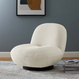 Kindred Boucle Upholstered Swivel Chair - Mid-Century Modern & 360-Degree Function