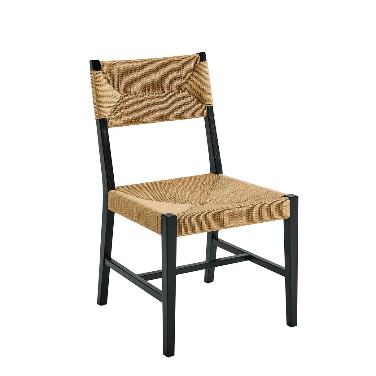 Bodie Wood Dining Chair - Coastal Modern & Woven Paper Rope Seat