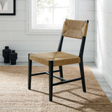 Bodie Wood Dining Chair - Coastal Modern & Woven Paper Rope Seat