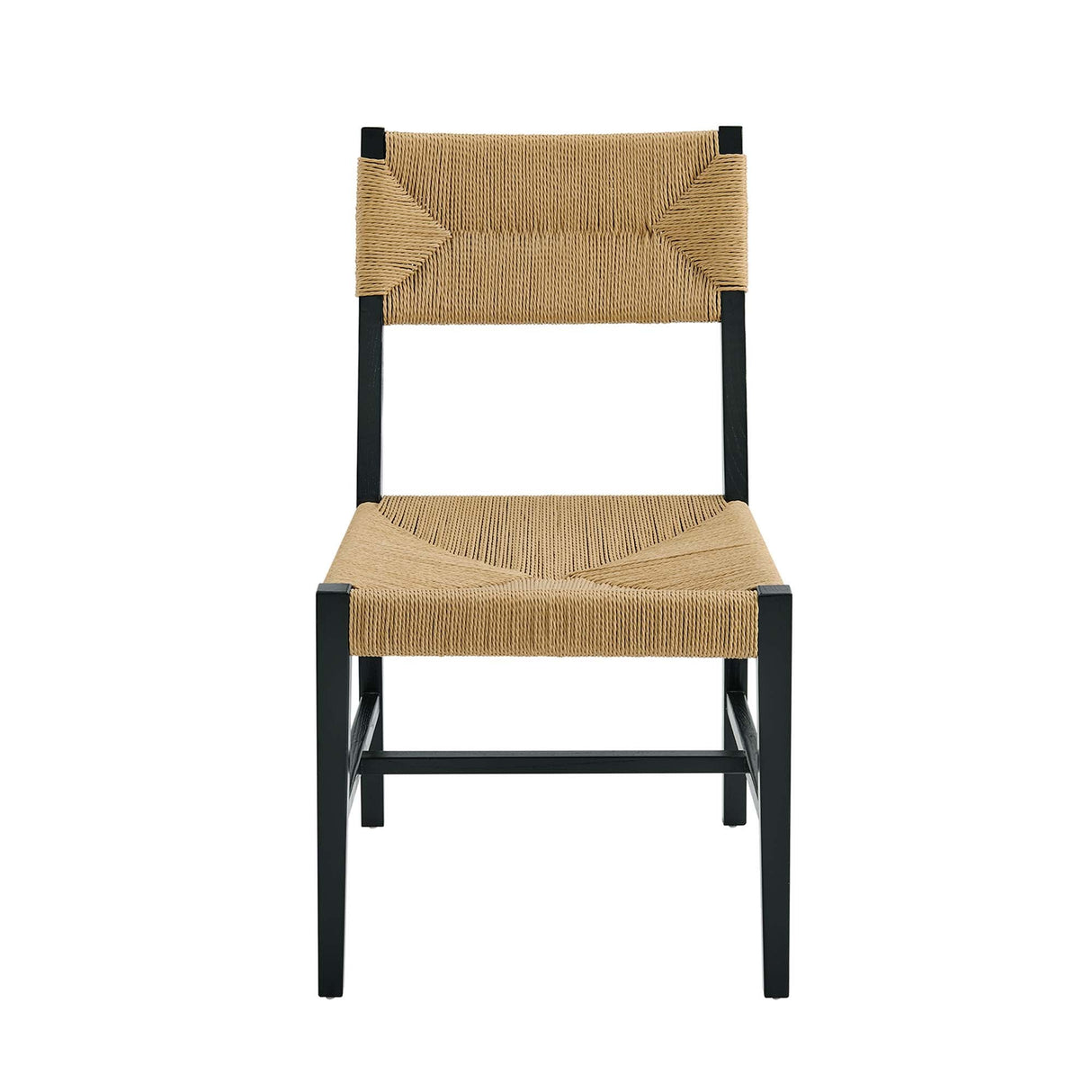 Bodie Wood Dining Chair - Coastal Modern & Woven Paper Rope Seat