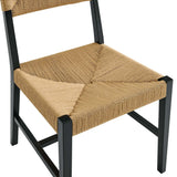 Bodie Wood Dining Chair - Coastal Modern & Woven Paper Rope Seat