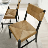 Bodie Wood Dining Chair - Coastal Modern & Woven Paper Rope Seat