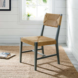 Bodie Wood Dining Chair - Coastal Modern & Woven Paper Rope Seat