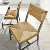 Bodie Wood Dining Chair - Coastal Modern & Woven Paper Rope Seat