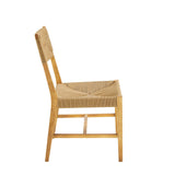 Bodie Wood Dining Chair - Coastal Modern & Woven Paper Rope Seat