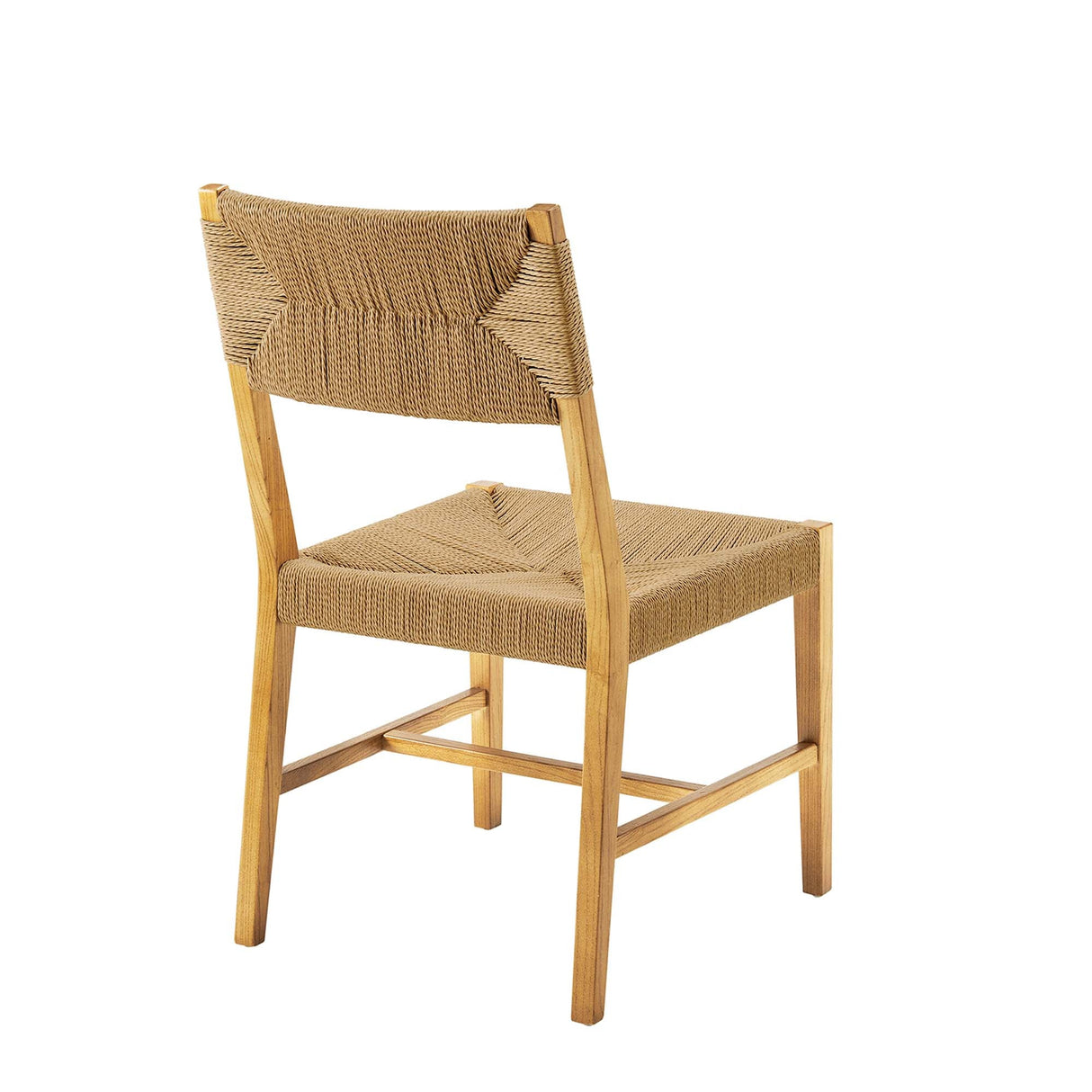 Bodie Wood Dining Chair - Coastal Modern & Woven Paper Rope Seat