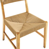 Bodie Wood Dining Chair - Coastal Modern & Woven Paper Rope Seat
