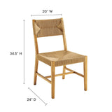 Bodie Wood Dining Chair - Coastal Modern & Woven Paper Rope Seat