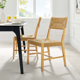 Bodie Wood Dining Chair - Coastal Modern & Woven Paper Rope Seat
