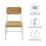 Bodie Wood Dining Chair - Coastal Modern & Woven Paper Rope Seat