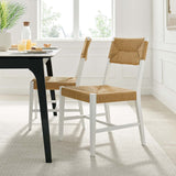 Bodie Wood Dining Chair - Coastal Modern & Woven Paper Rope Seat