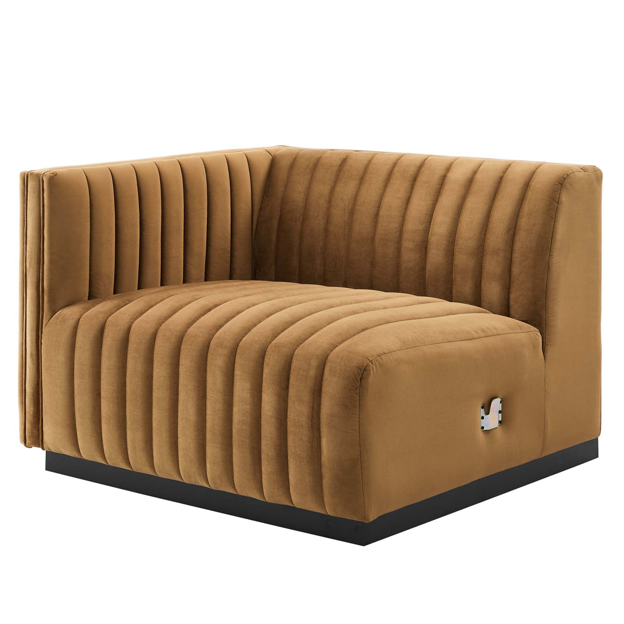 Conjure Channel Tufted Performance Velvet Left-Arm Chair - Modern Glam & Stain-Resistant