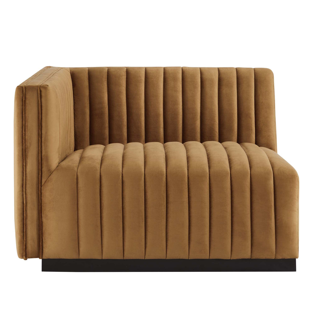 Conjure Channel Tufted Performance Velvet Left-Arm Chair - Modern Glam & Stain-Resistant