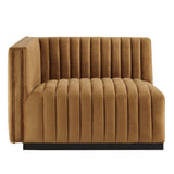 Conjure Channel Tufted Performance Velvet Left-Arm Chair - Modern Glam & Stain-Resistant