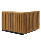 Conjure Channel Tufted Performance Velvet Left-Arm Chair - Modern Glam & Stain-Resistant