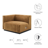 Conjure Channel Tufted Performance Velvet Left-Arm Chair - Modern Glam & Stain-Resistant