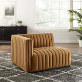 Conjure Channel Tufted Performance Velvet Left-Arm Chair - Modern Glam & Stain-Resistant