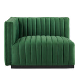 Conjure Channel Tufted Performance Velvet Left-Arm Chair - Modern Glam & Stain-Resistant