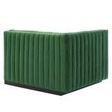 Conjure Channel Tufted Performance Velvet Left-Arm Chair - Modern Glam & Stain-Resistant