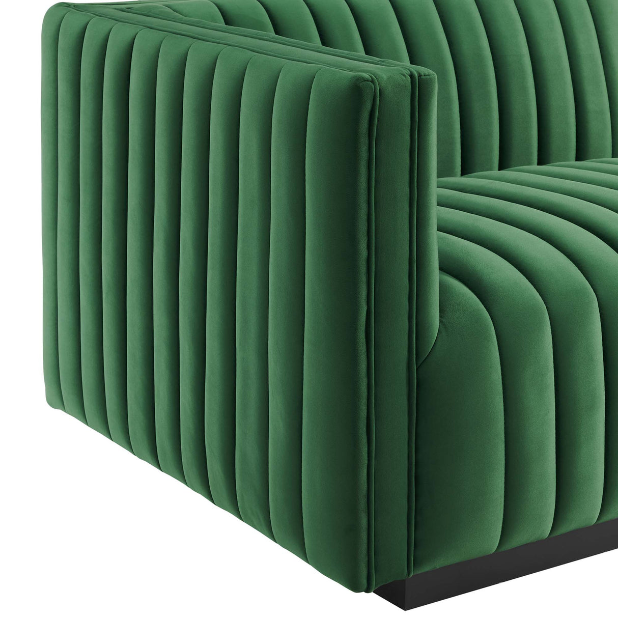 Conjure Channel Tufted Performance Velvet Left-Arm Chair - Modern Glam & Stain-Resistant