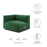 Conjure Channel Tufted Performance Velvet Left-Arm Chair - Modern Glam & Stain-Resistant
