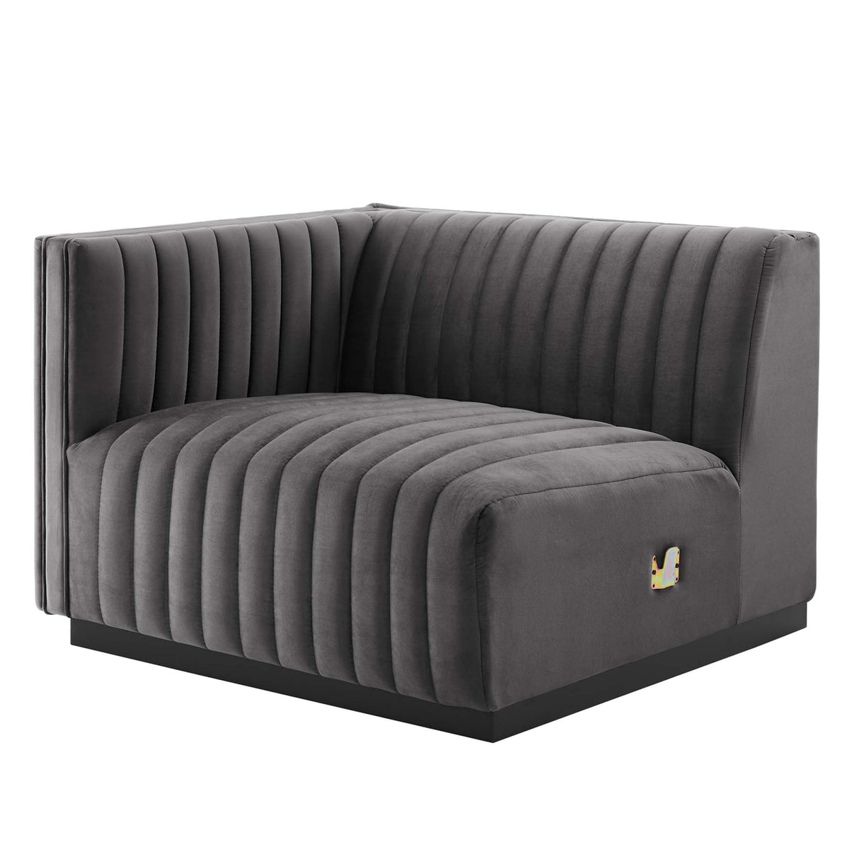 Conjure Channel Tufted Performance Velvet Left-Arm Chair - Modern Glam & Stain-Resistant