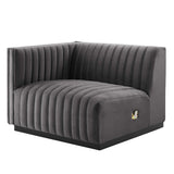 Conjure Channel Tufted Performance Velvet Left-Arm Chair - Modern Glam & Stain-Resistant