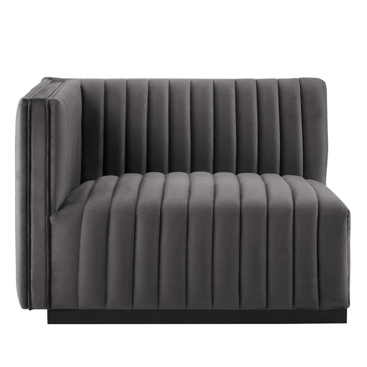 Conjure Channel Tufted Performance Velvet Left-Arm Chair - Modern Glam & Stain-Resistant