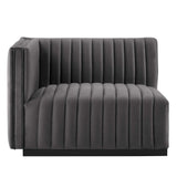 Conjure Channel Tufted Performance Velvet Left-Arm Chair - Modern Glam & Stain-Resistant