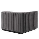 Conjure Channel Tufted Performance Velvet Left-Arm Chair - Modern Glam & Stain-Resistant
