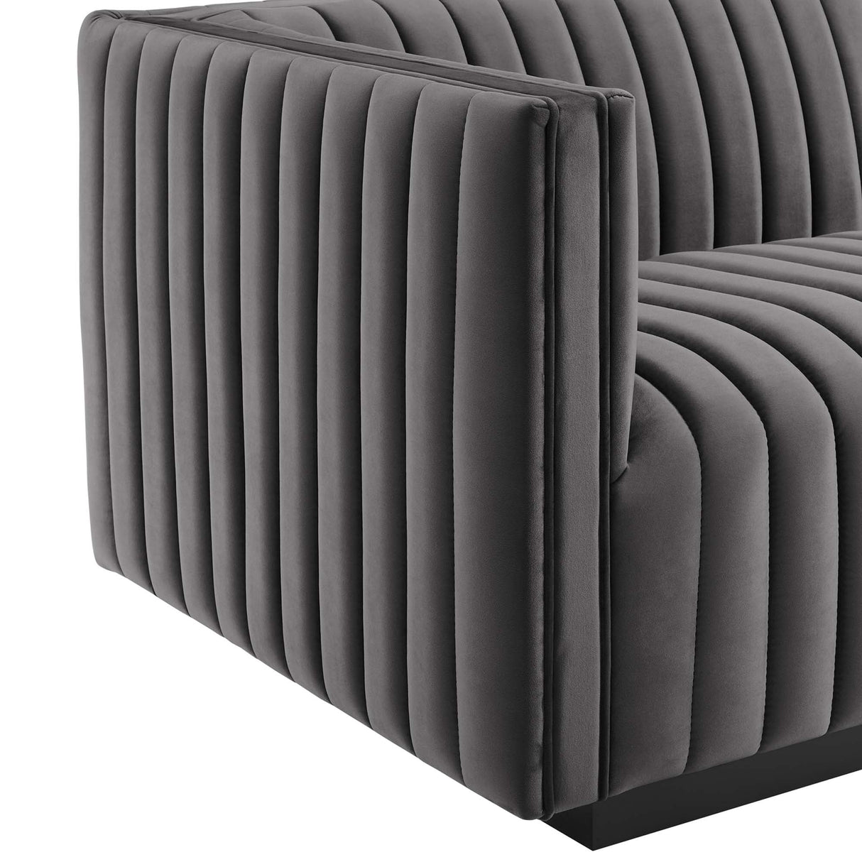 Conjure Channel Tufted Performance Velvet Left-Arm Chair - Modern Glam & Stain-Resistant