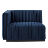 Conjure Channel Tufted Performance Velvet Left-Arm Chair - Modern Glam & Stain-Resistant