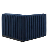 Conjure Channel Tufted Performance Velvet Left-Arm Chair - Modern Glam & Stain-Resistant