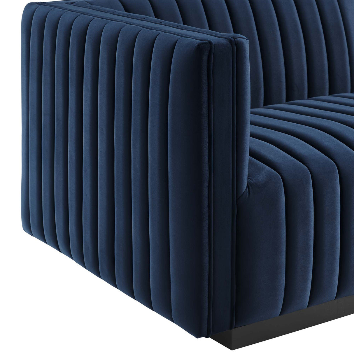 Conjure Channel Tufted Performance Velvet Left-Arm Chair - Modern Glam & Stain-Resistant
