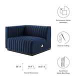 Conjure Channel Tufted Performance Velvet Left-Arm Chair - Modern Glam & Stain-Resistant