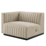 Conjure Channel Tufted Upholstered Fabric Left-Arm Chair - Modern Glam & Modular Seating