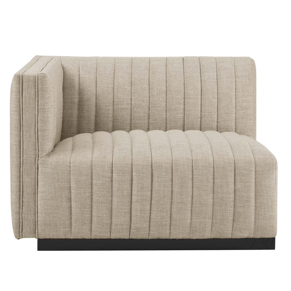 Conjure Channel Tufted Upholstered Fabric Left-Arm Chair - Modern Glam & Modular Seating