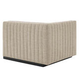 Conjure Channel Tufted Upholstered Fabric Left-Arm Chair - Modern Glam & Modular Seating