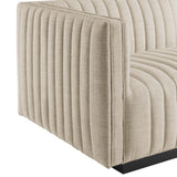 Conjure Channel Tufted Upholstered Fabric Left-Arm Chair - Modern Glam & Modular Seating